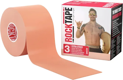 RockTape Extra Sticky Kinesiology Tape - Athletic Tape for Muscle Pain Relief, Injury Recovery - Microscopic Skin Lifting & Decompression - Sweat &