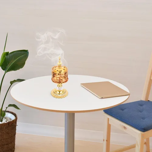 Miniatura 8 de SOIMISS Quemador de incienso de hierro de estilo europeo para decoración del hogar, bodas y festivales, accesorio de aromaterapia para purificar