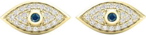 Miniatura 2 de Dazzlingrock Collection Pendientes de tuerca redondos con piedras preciosas y diamantes de ojo malvado para mujer