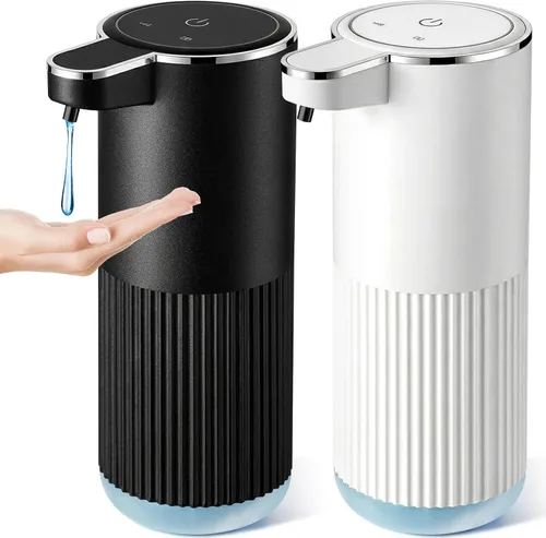 Miniatura 9 de RYTOXILO Dispensador automático de jabón, paquete de 2 dispensadores de jabón líquido sin contacto blanco para baño, dispensador eléctrico