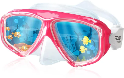 Miniatura 5 de EXP VISION Juego de 2 máscaras de buceo para adultos y niños, gafas de natación de vidrio templado con cubierta de nariz para adultos y niños