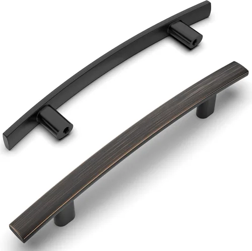 Miniatura 25 de Amerdeco - Paquete de 10 tiradores de oro cepillado de 3 pulgadas (76mm) para armarios de cocina, herrajes para gabinetes, tiradores de cocina