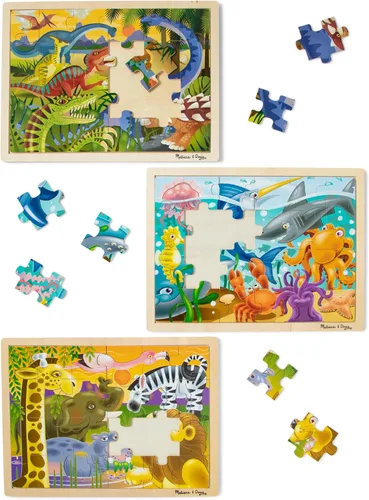 Miniatura 4 de Melissa & Doug, Paquete de rompecabezas (Dinosaurio, Safari y Océano)