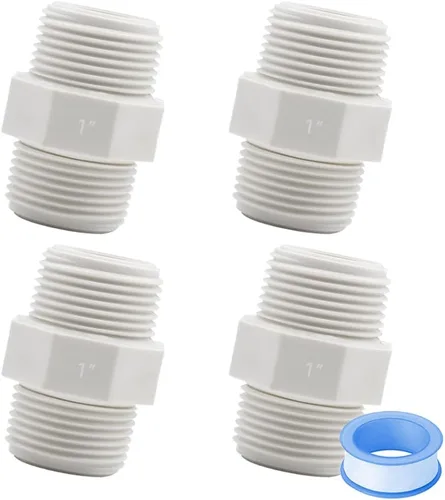 Miniatura 7 de 12 unids 3/4 pulgadas PVC tubería de montaje hexagonal pezón G3/4 macho X G3/4 macho adaptador de acoplamiento de rosca tubería de fontanería