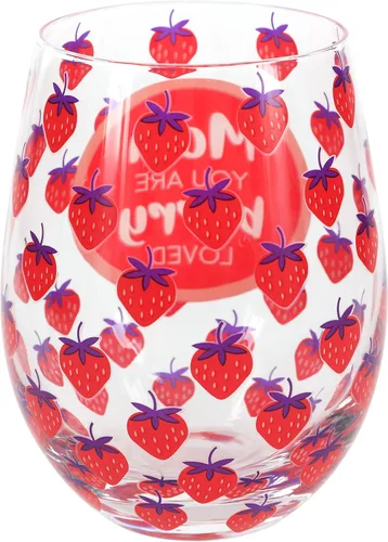 Miniatura 6 de Mom You Are Berry Loved - Copa de vino sin tallo de fresa de 18 onzas
