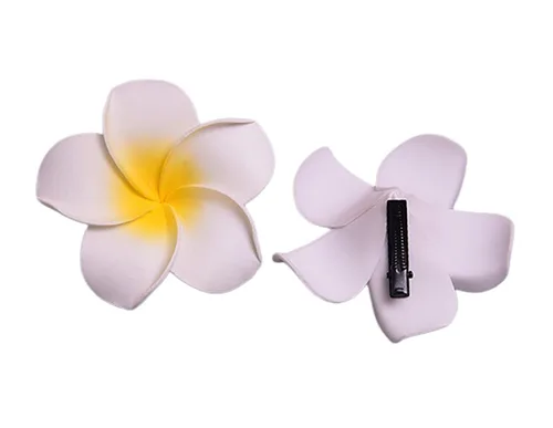 Miniatura 3 de Pinzas de espuma hawaiana de plumeria para mujer, para novia, boda, playa, tropical, vacaciones, fiesta, decoración para el cabello