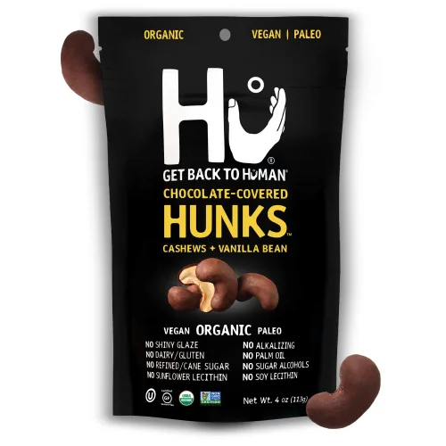 Miniatura 8 de Hu Hunks - Almendras veganas cubiertas de chocolate con sal marina, paquete de 6 unidades, sin OMG, sin gluten, paleo, chocolate negro orgánico