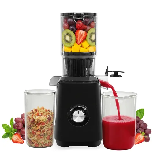 HealSmart Exprimidor de prensa en frío, máquinas exprimidoras de masticación lenta con canal de alimentación ancho, se adapta a frutas y verduras