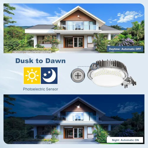 Miniatura 3 de KUKUPPO Luz LED de granero con certificación ETL, 120 W, luz de atardecer a amanecer, 5000 K, luz diurna, 14400 lm, IP65, impermeable, luces