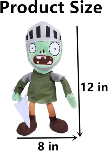 Miniatura 3 de JHESAO 12 pulgadas PVZ Plants and Knight Zombies Juguetes de peluche Zombies normales Peluches PVZ Peluches 1 2 Peluche Suave Caballero Zombie Nuevo