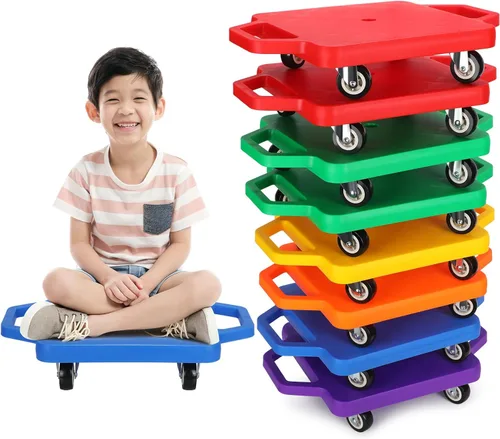 Miniatura 8 de Jerify 8 piezas de patineta deportiva para niños con ruedas de plástico que no se dañan, educación física para el hogar, equipo de juego escolar