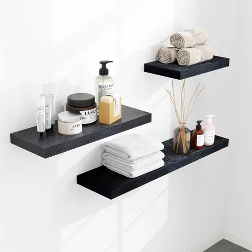 Miniatura 7 de Fun Memories Estantes flotantes – Estante de pared de 9.3 pulgadas de profundidad para decoración y almacenamiento – Estantería de exhibición