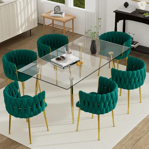 Miniatura 53 de Juego de mesa de comedor de cristal plateado para 2, juego de mesa cuadrada de lujo moderno de 36 pulgadas, juego de mesa de cocina minimalista de 3