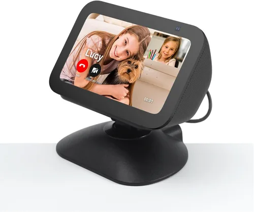 Miniatura 3 de Nuevo soporte de carga ajustable para Echo Show 5 (3ª generación), soporte inclinable + giratorio, rotación multiángulo, base magnética Negro
