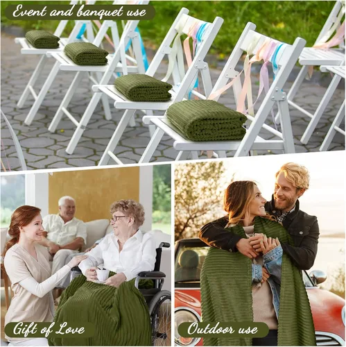 Miniatura 4 de Buryeah 6 Piezas Manta de Franela a Granel 50 x 60 pulgadas Manta para Pijamadas Boda al Aire Libre Manta Ligera, Certificado Oeko-tex Standard 100