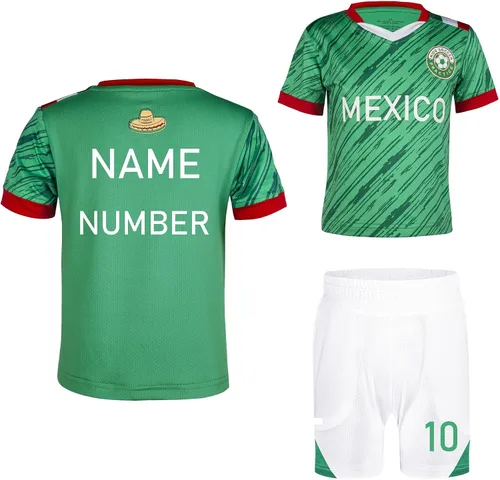 Miniatura 62 de Cnins Camisetas de entrenamiento de fútbol para niños de 2 a 14 años, trajes de práctica para niños y niñas con colores del equipo nacional