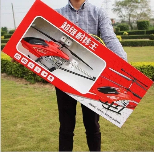 Rojo Grande Resistente a Caídas Helicóptero RC 3.5 Canales Helicóptero de Control Remoto Juguetes de Regalo con Luz LED Nocturna