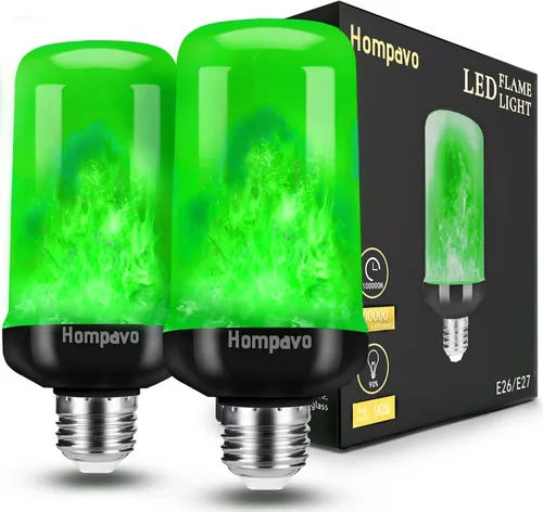 Miniatura 8 de Hompavo - Decoraciones de Navidad,【Actualizado】 Bombillas LED de llama, bombillas con 3 modos de luz parpadeante, bombilla de vela de llama con base