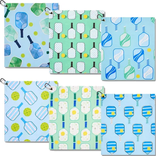 6 piezas de toallas suaves para pickleball 15 x 17 pulgadas, toallas absorbentes de secado rápido para mujeres, regalos divertidos de pickleball