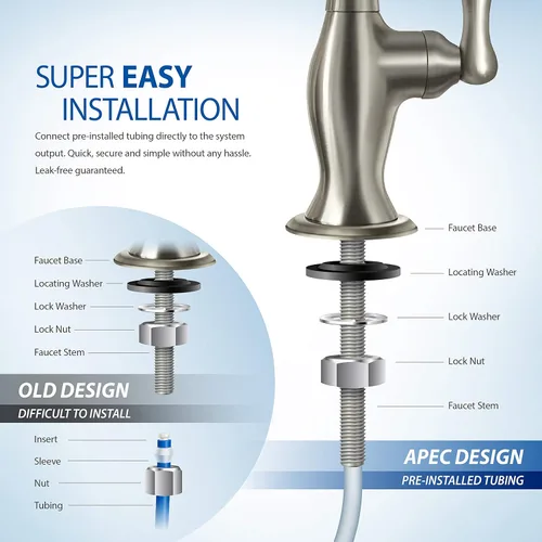 Miniatura 10 de APEC Water Sistemas RO-PUMP-220V Sistema de filtración de agua potable de ósmosis inversa ultra seguro de nivel superior con bomba de refuerzo hecha