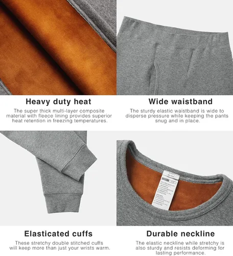 Miniatura 6 de LAPASA Men's Ultra Heavyweight Thermal Underwear Set Extreme Cold Weather Base Layer Top Bottom Fleece Lined Long Johns M63