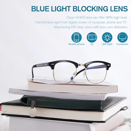 Miniatura 2 de Pro Acme Gafas de bloqueo de luz azul Semi Rimless Frame Filter Blue Ray Gafas de computadora