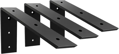 Miniatura 32 de WINKER Soporte para encimera, paquete de 2 unidades resistente de soporte oculto en L para estante de 3/8 pulgadas de grosor, 10 x 6 x 2.5 pulgadas