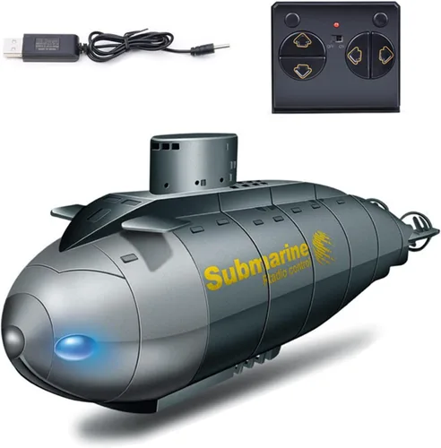 Miniatura 3 de GoolRC Mini submarino RC para, 2.4G 6CH Control remoto barco de control remoto submarino, modelo electrónico agua juguete barco para piscinas, Negro
