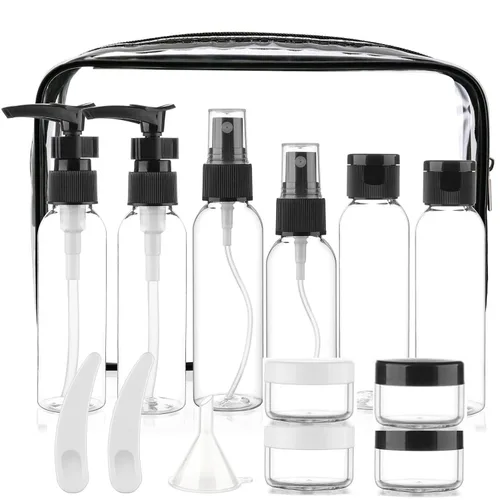 Miniatura 11 de Cosywell Botellas de tamaño de viaje para artículos de tocador, paquete de 13 botellas de aseo aprobadas por la TSA de 2 onzas, kit de viaje a