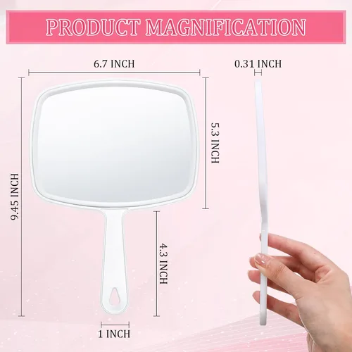 Miniatura 3 de Geetery 12 espejos de mano con asas, espejos de maquillaje de mano, montaje de pared a granel para mujeres, cosméticos, baño, hogar, peluquería