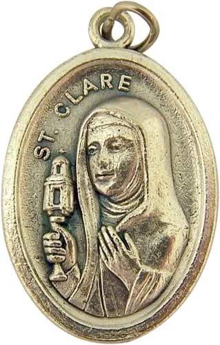 Miniatura 3 de Medalla católica de la tercera clase con base de tono plateado, 1.0in