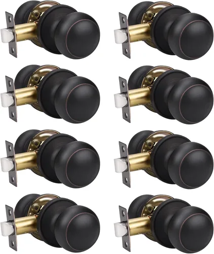 Miniatura 32 de Manija de puerta de acero macizo con diseño de bola antigua, para puerta de trastero, dormitorio, baño 609 Negro