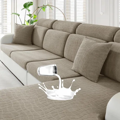 Miniatura 13 de MAXIJIN Fundas impermeables para cojín de sofá Fundas elásticas para asiento de sofá Fundas lavables, Fundas seccionales para cojines de exterior