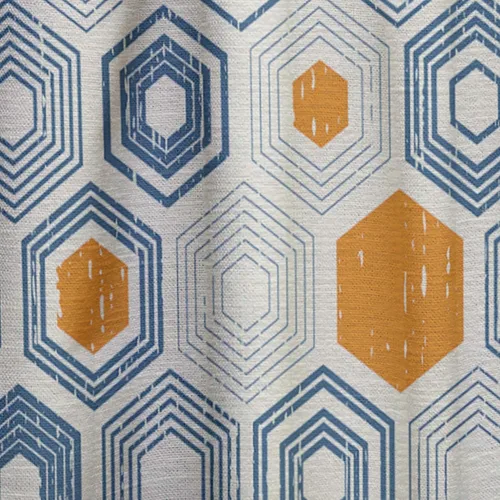 Miniatura 7 de DesignQ Cortinas con patrón hexagonal retro IX para dormitorio, cortinas para sala de estar, cortinas con aislamiento térmico, panel individual, 52