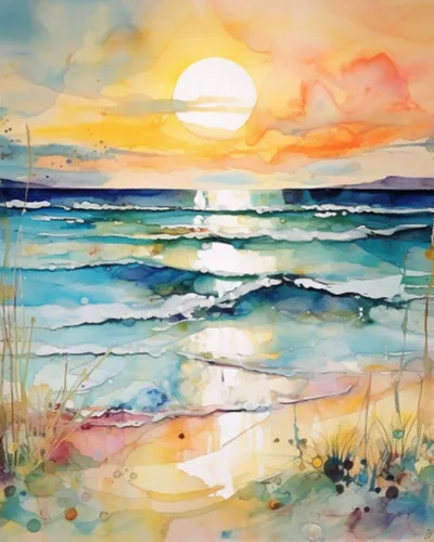Miniatura 11 de Kit de Pintura por Números Tucocoo con Lienzo de Paisaje Marino de Playa al Atardecer 40x51 cm, Pintura al Óleo DIY para Niños, Estudiantes, Adultos