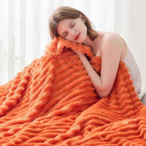 Miniatura 12 de NEWCOSPLAY Manta de Tiro Súper Suave Aqua Franela Sedosa Premium Forro Polar Jacquard Acanalado 3D Ligero Manta de Cama Uso en Todas las Estaciones