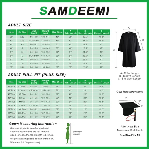 Miniatura 6 de SAMDEEMI Juego de bata de graduación mate unisex para adultos, con borlas, para escuela secundaria y licenciatura, 10