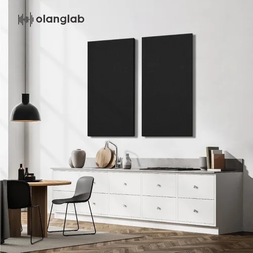 Miniatura 8 de Olanglab Paneles Acústicos Absorbentes de Sonido para Pared, Paquete de 2, Paneles de Amortiguación de Sonido de Fibra de Vidrio de 2'' 24''x48