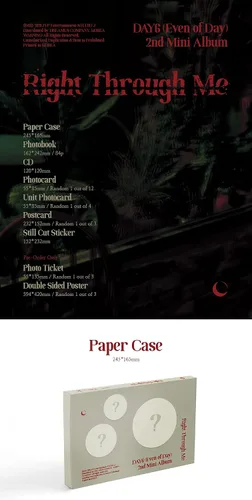 Miniatura 2 de JYP Ent. DAY6 Even of Day - Right Through Me (2º Mini álbum)+Juego de tarjetas fotográficas extra JYPK1230