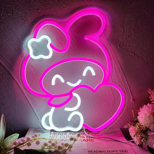 Letrero de neón de melodía Letrero de neón de anime para decoración de pared Luz de neón japonesa para decoración de pared del dormitorio Decoración