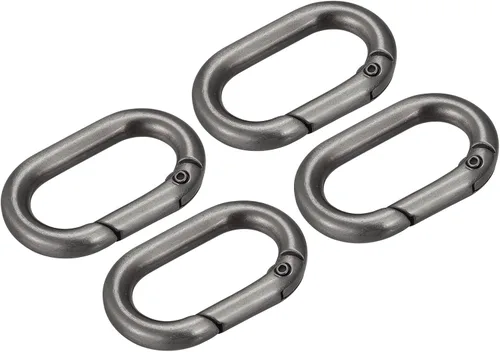 Miniatura 10 de uxcell Anillo ovalado de resorte, clip de resorte redondo, hebilla de resorte para bolsos, monederos, llavero bronce