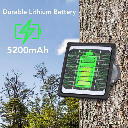 Miniatura 3 de Panel solar de 5 W y 12 V para cámara de rastro con batería recargable de 5200 mAh - Kit de cargador solar impermeable IP65, fuente de alimentación