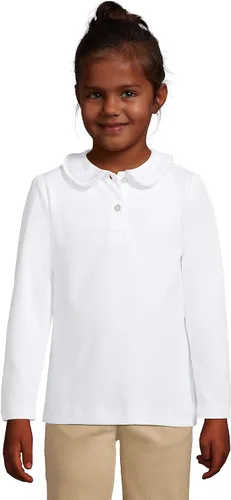 Miniatura 3 de Lands' End Camisa de punto con cuello Peter Pan de manga larga para niñas