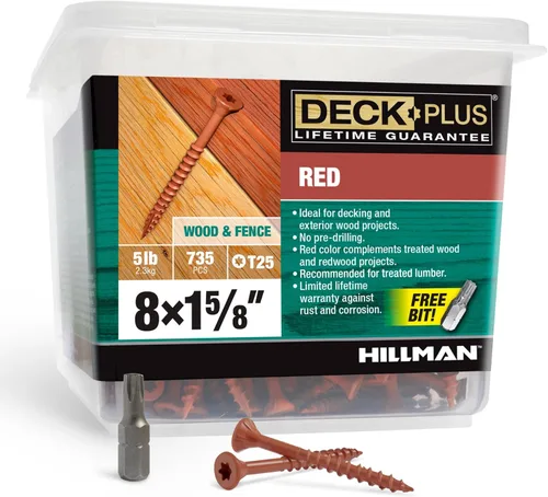 Miniatura 30 de Deck Plus Tornillos para valla y madera exterior con revestimiento epoxi de 3 pulgadas #10 x 3 Torx/Star Drive Incluido, rosca gruesa, tornillo