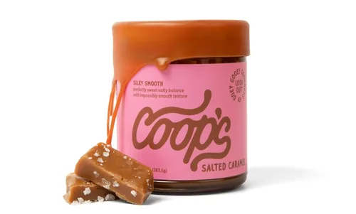Salsa de Caramelo Salado Coop's: Rica y Mantecosa, Gourmet, Todo Natural, Hecha a Mano, Sin Gluten, Sin GMO, Premiada, Toppings para Helado,