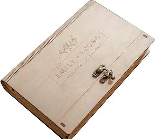 Caja de fotos de boda para impresiones, caja de memoria de madera para fotos y unidad flash USB 3.0 (opcional), caja de regalo personalizada para