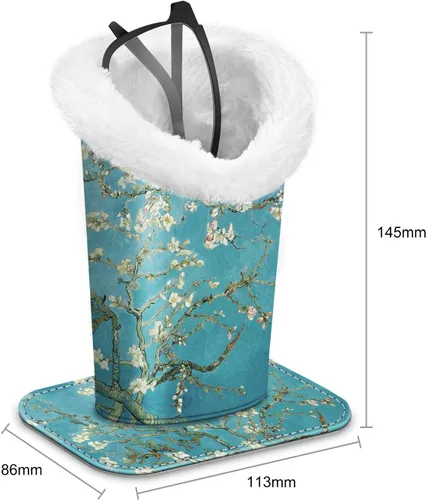Miniatura 205 de Fintie Soporte para anteojos forrado de felpa con base magnética, estuche de cuero vegano prémium para lentes