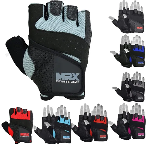 Miniatura 12 de MRX Guantes de levantamiento de pesas Pro Series Gym Fitness Entrenamiento Culturismo Guantes Tamaños