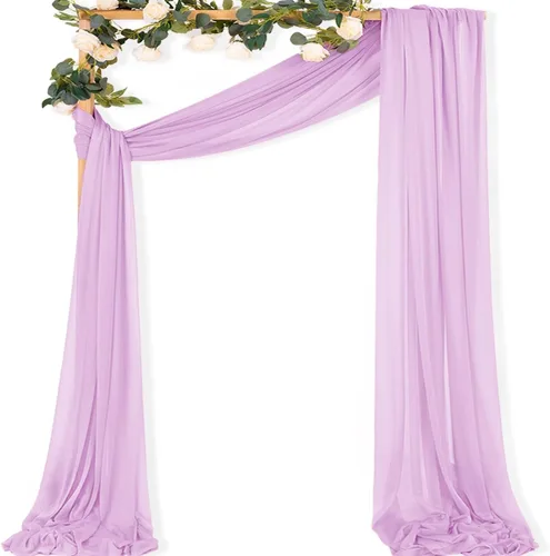 Miniatura 11 de MLMC 1 panel de tela para arco de boda azul bebé, 29 x 20 pies, cortinas de gasa extralargas transparentes de 6.6 yardas, paneles de cortinas