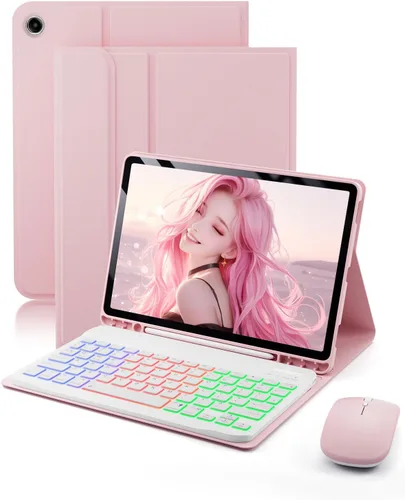 Miniatura 10 de Funda para tablet A8 con teclado Samsung Galaxy Tab A8 de 10.5 pulgadas 2021/2022 SM-X200, SM-X205 Dazzle Magic Keyboard retroiluminado Soporte